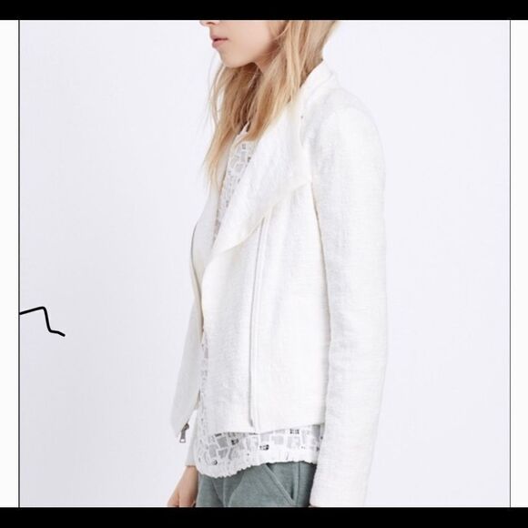 Vince Stretch Frise Asymmetrical Scuba Jacket - Picture 3 of 11